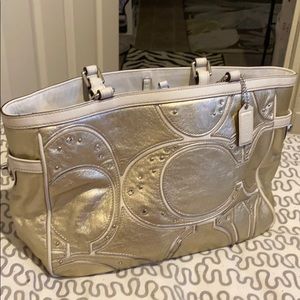 Coach medium gold studded
